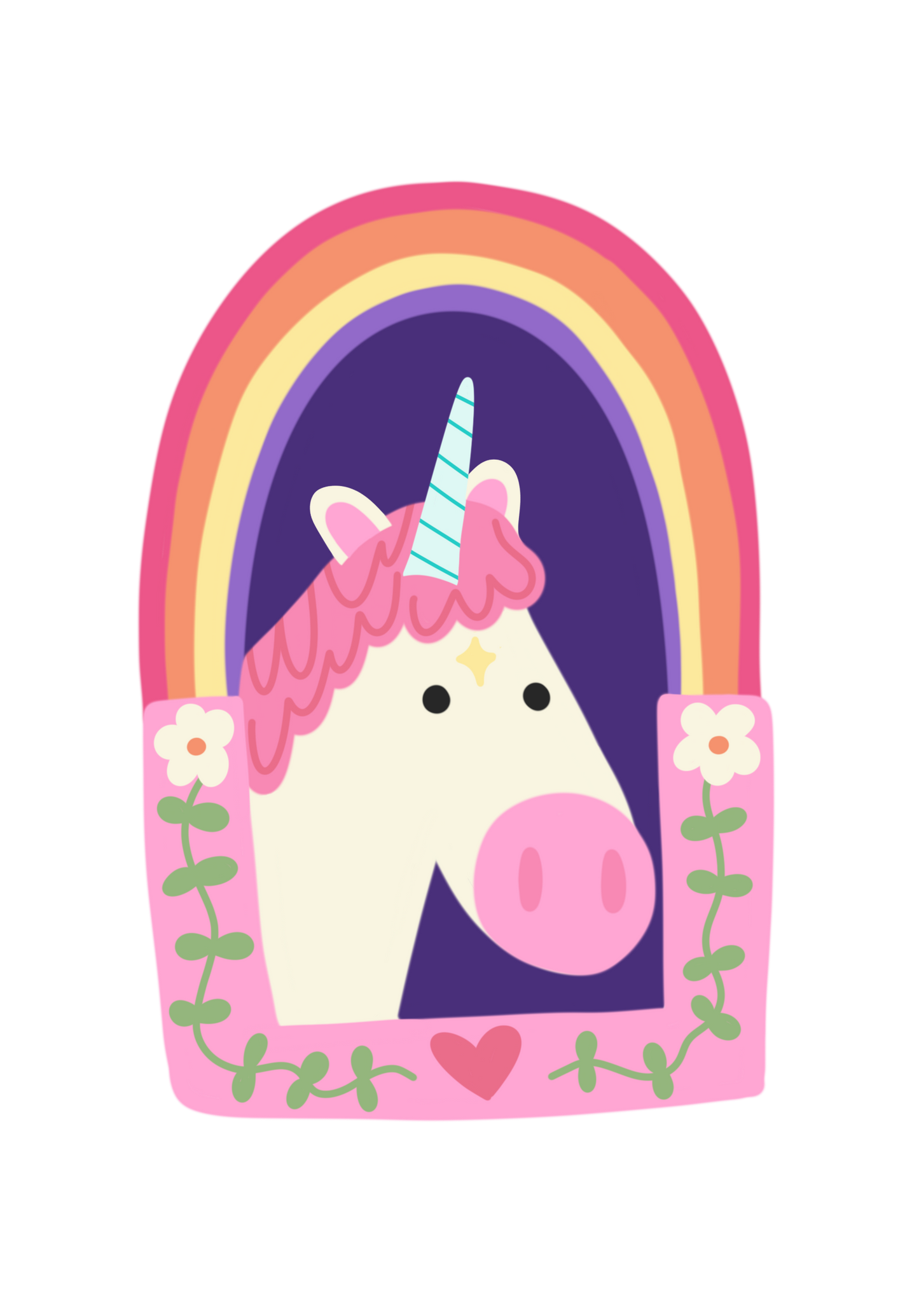 rainbow unicorn sticker