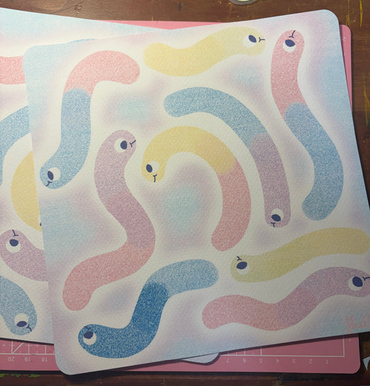 gummy worms galore art print
