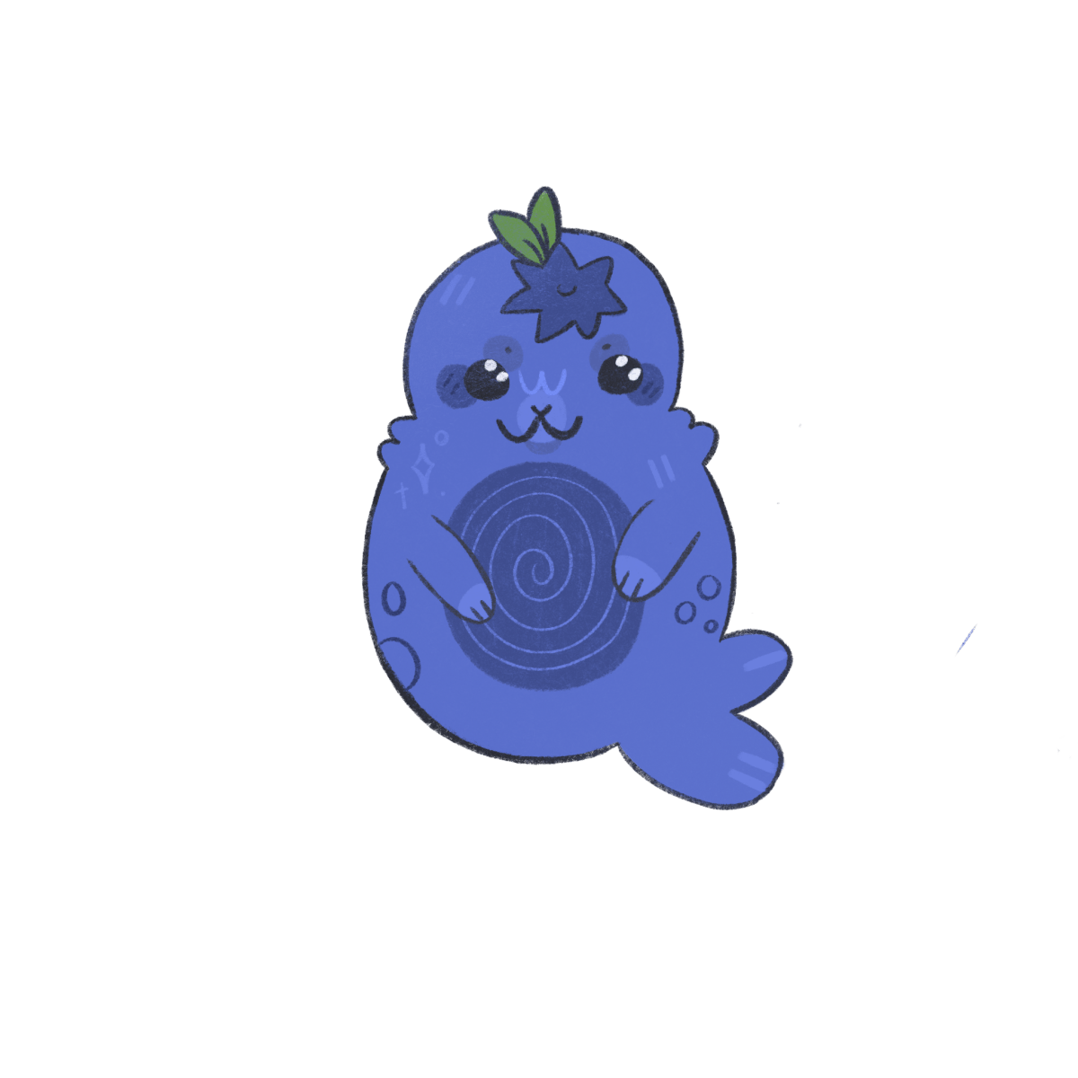 blueberry seal sticker