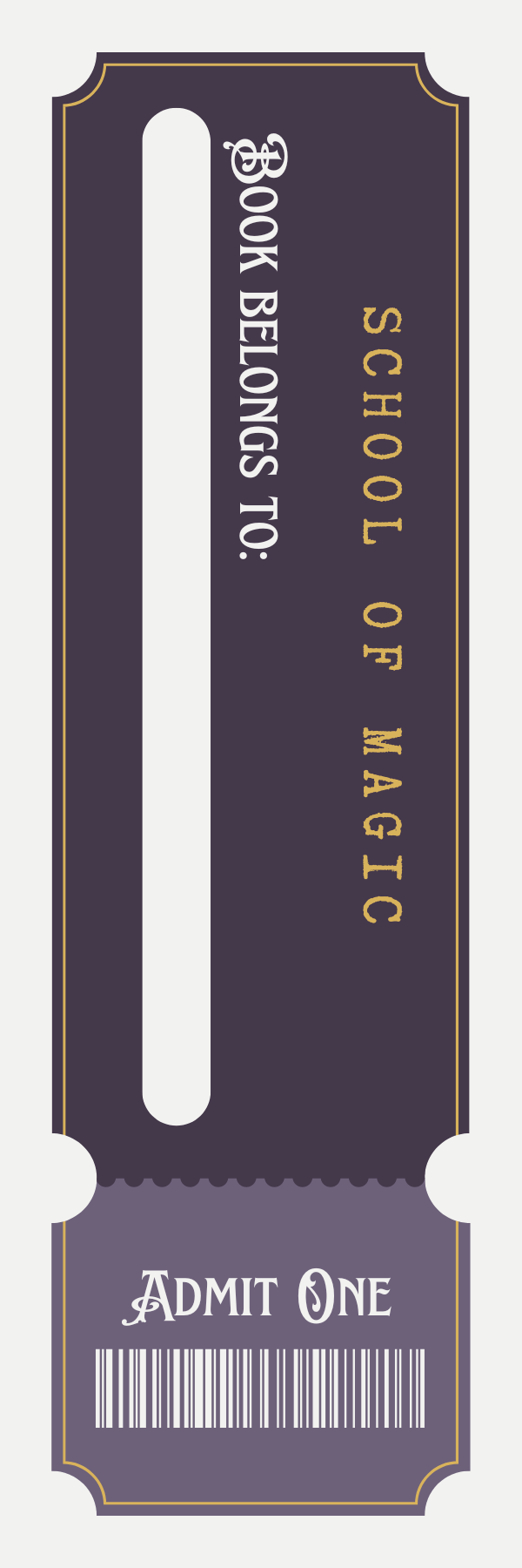 school of magic library pass double sided bookmark