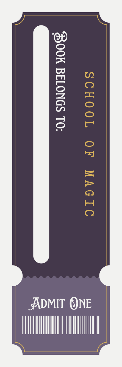 school of magic library pass double sided bookmark