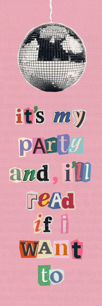 it's my party disco double sided bookmark