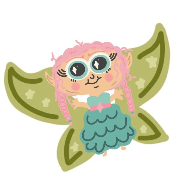 moth wings garden fairy whimsical vinyl sticker - fairycore glossy waterproof sticker - happy doodle studio