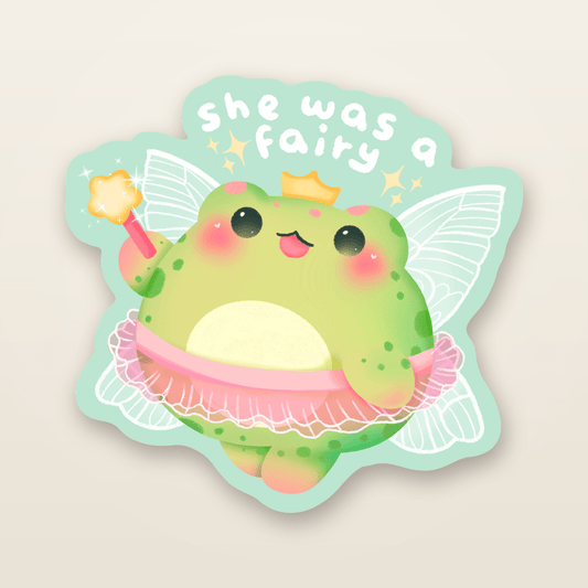 she was a fairy frog sticker