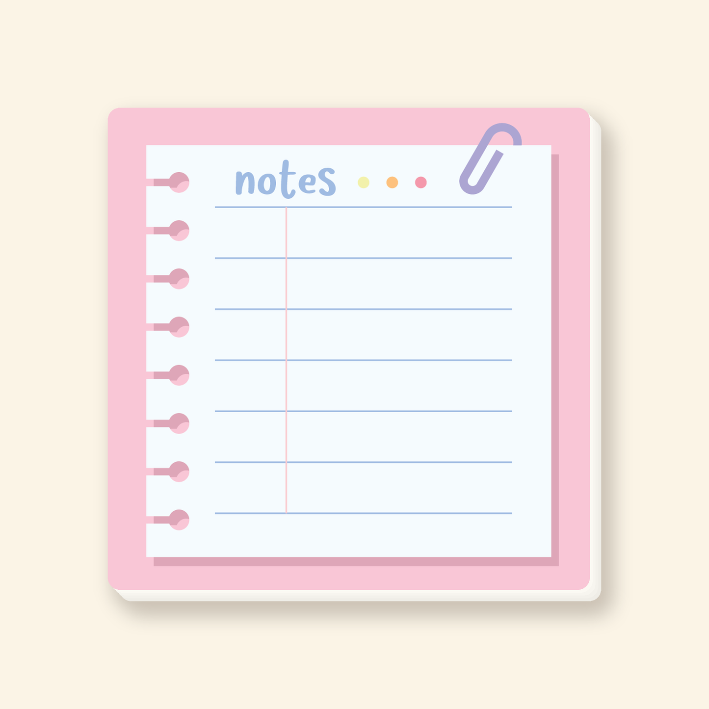 pastel sticky note pad