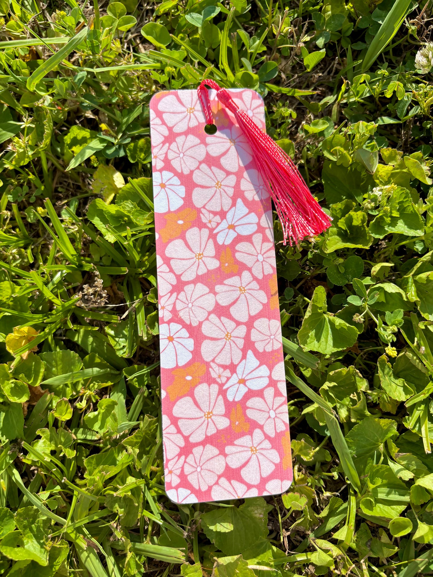 pink floral bookmark