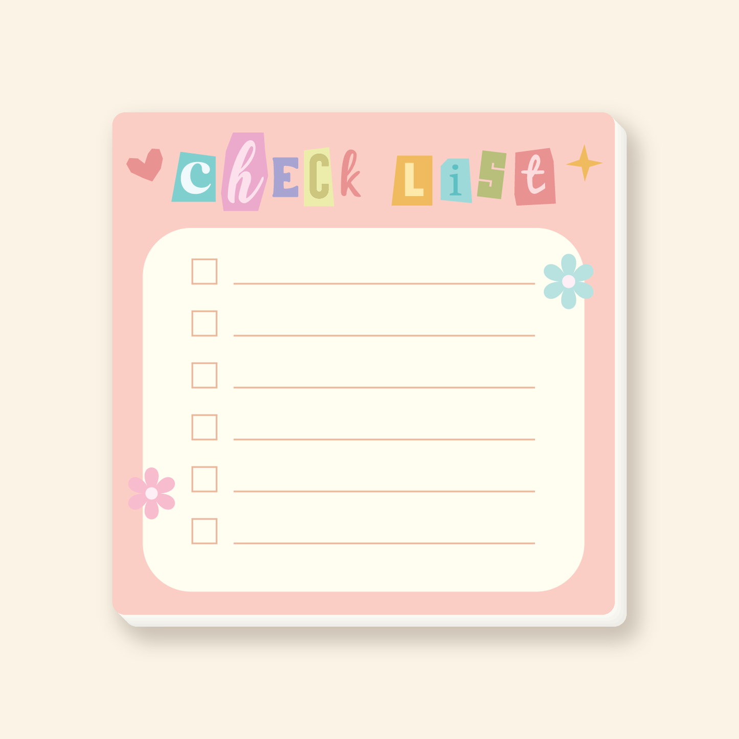 pastel sticky note pad