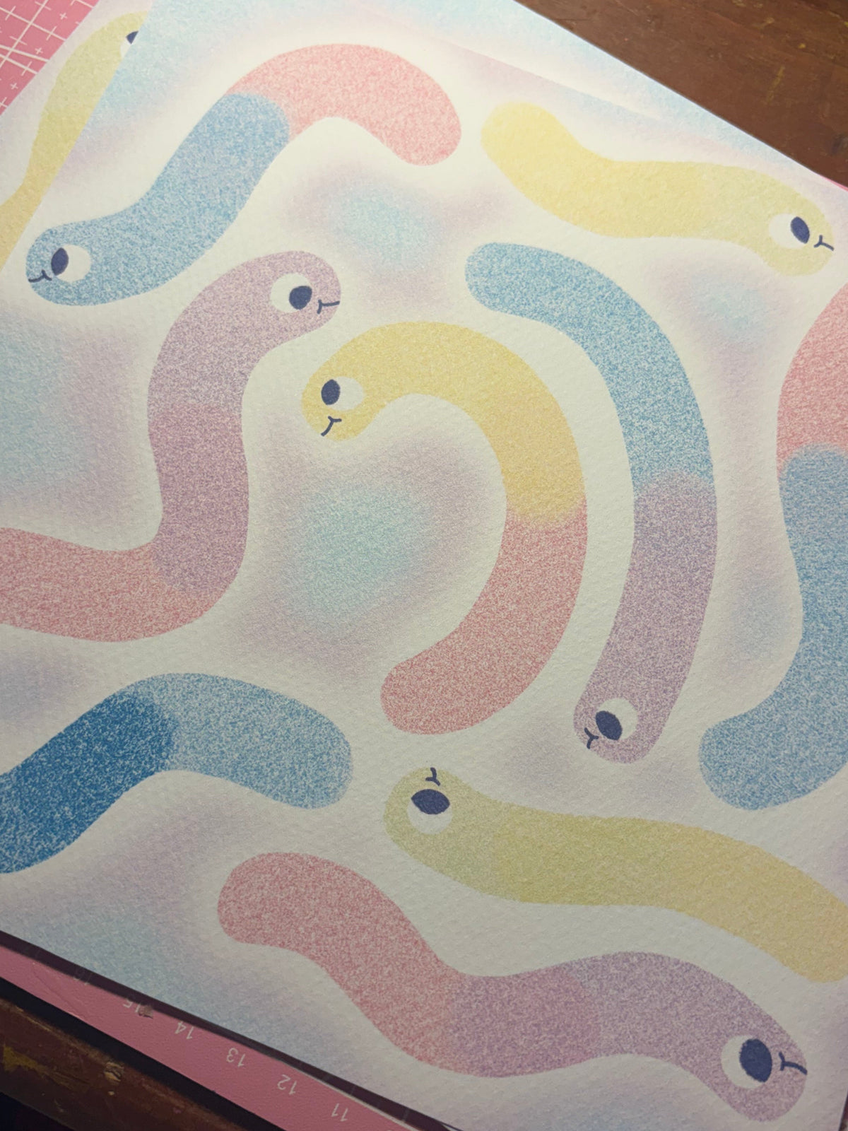 gummy worms galore art print