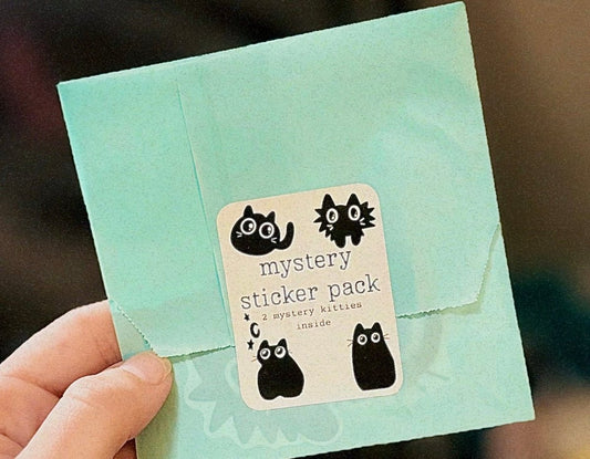 mystery sticker pack (black cats)