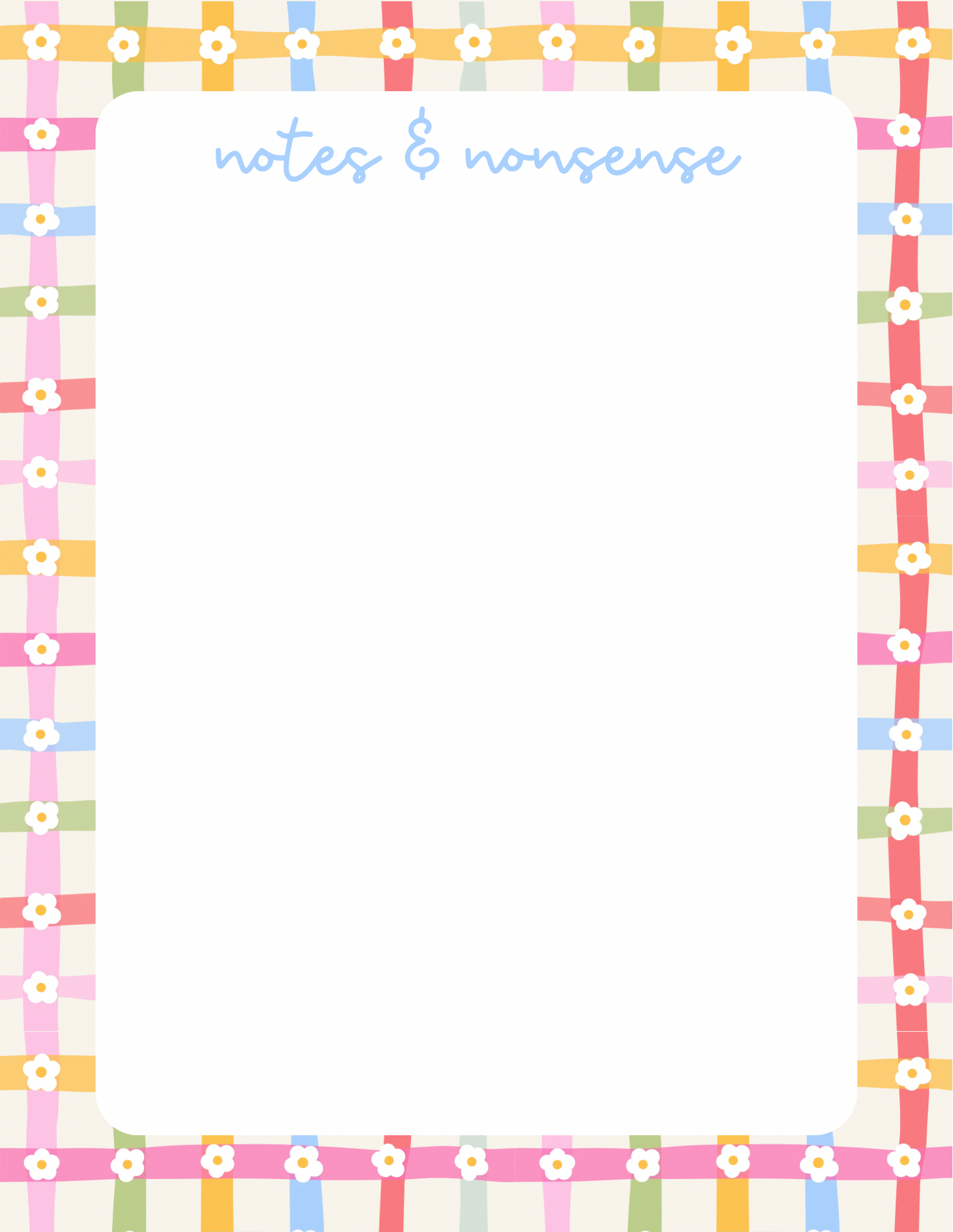 notes & nonsense notepad