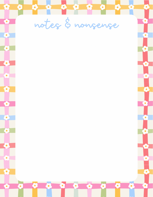 notes & nonsense notepad