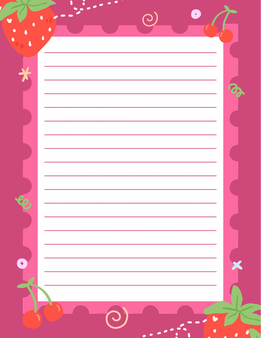 strawberry & cherry notepad