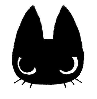 grumpy black cat sticker