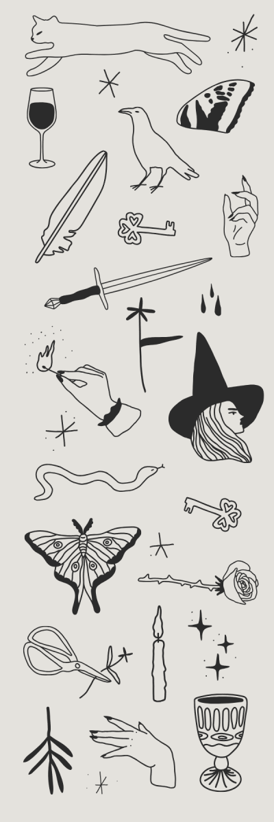 witchy things double sided bookmark