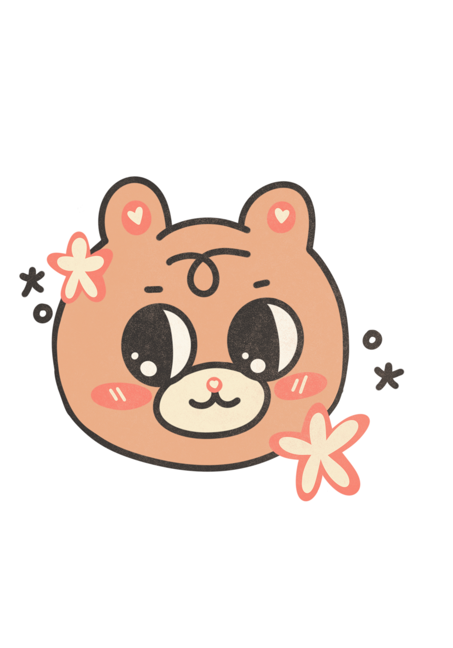kawaii bear face sticker