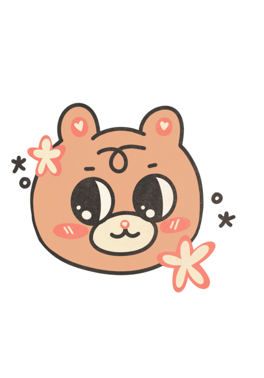 kawaii bear face sticker