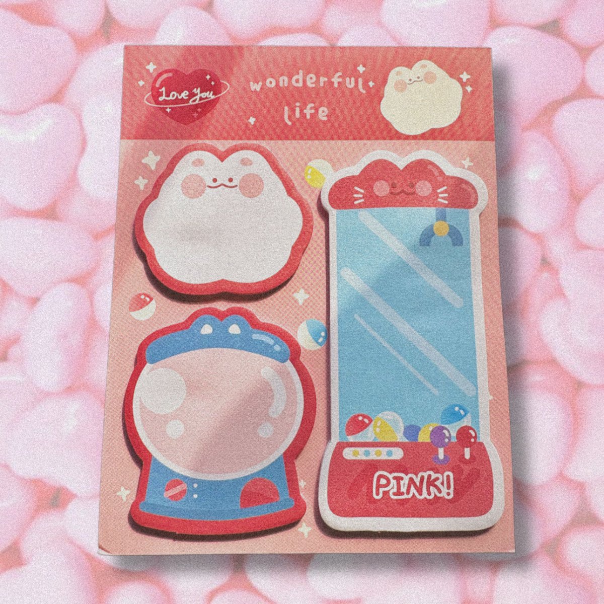 sweet candies mini notepad pink - kawaii illustrated desk stationery - happy doodle studio
