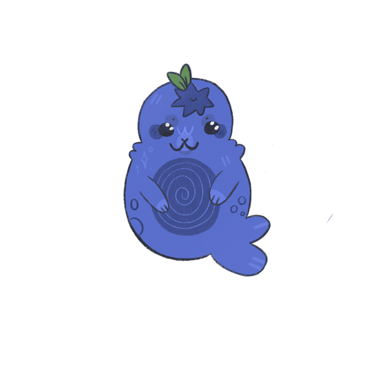 blueberry seal sticker