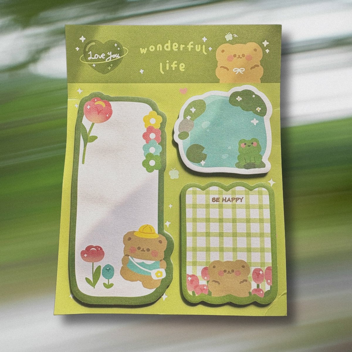 mini doodle illustrated notepad set - whimsical stationery desk accessories - happy doodle studio