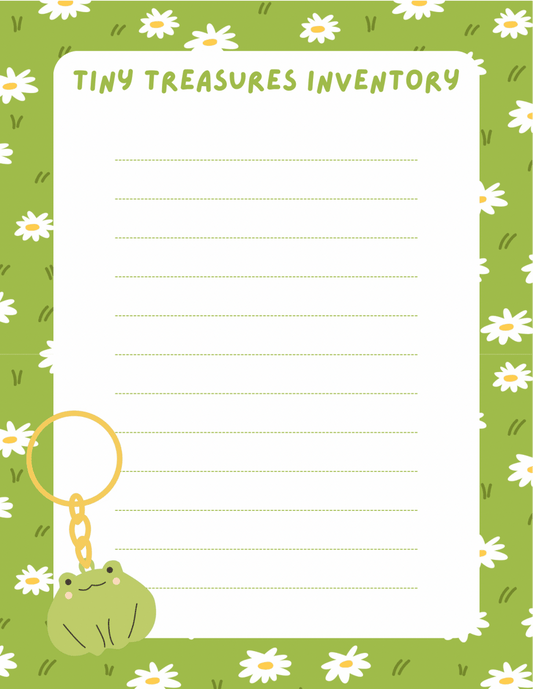 tiny treasures inventory notepad