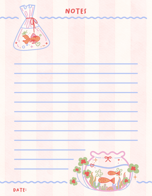 goldfish notes notepad