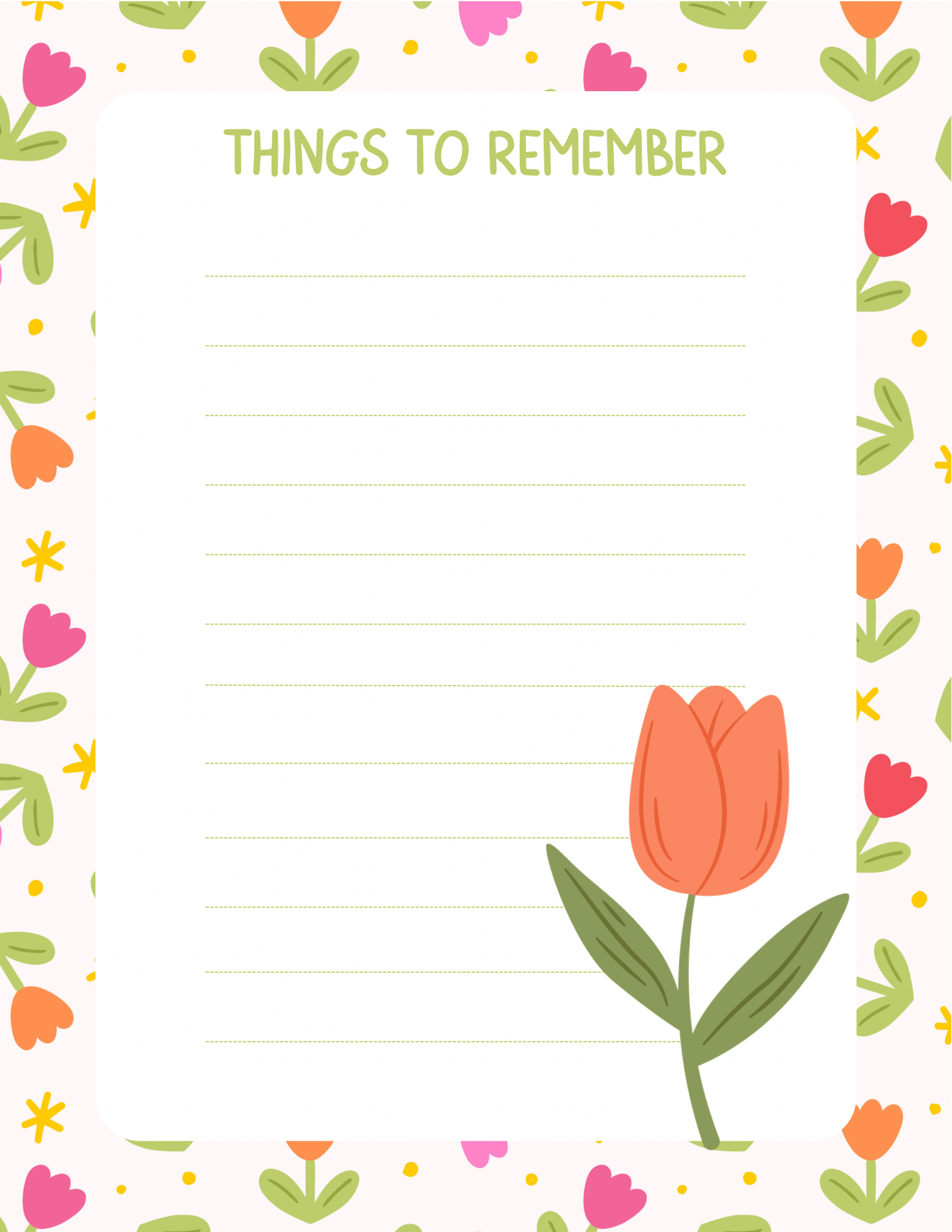things to remember notepad