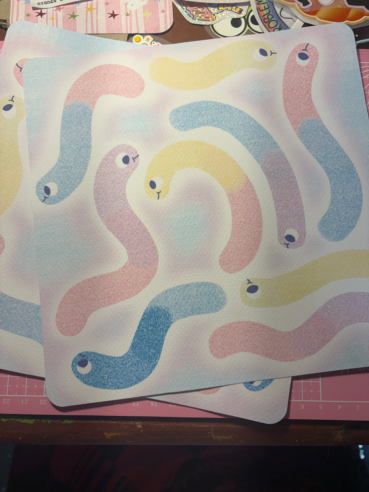 gummy worms galore art print