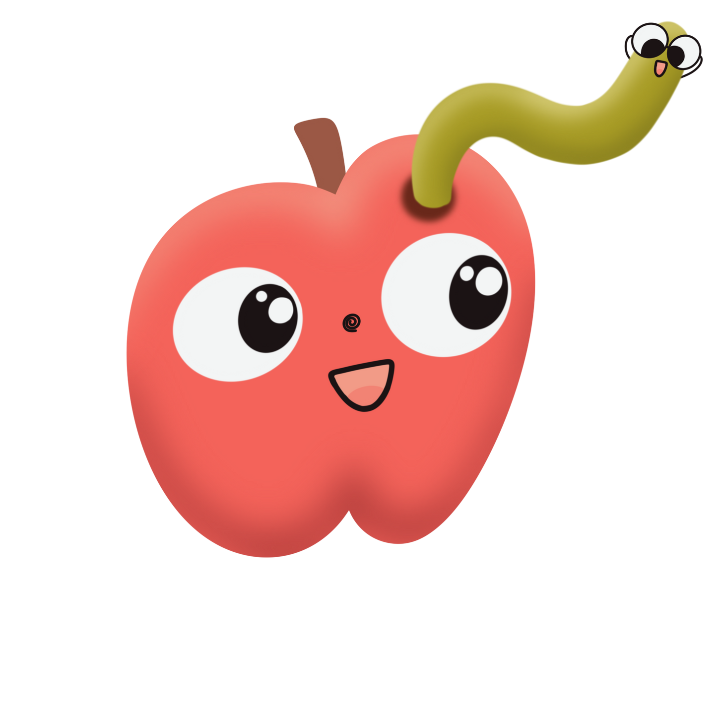 wormy apple sticker