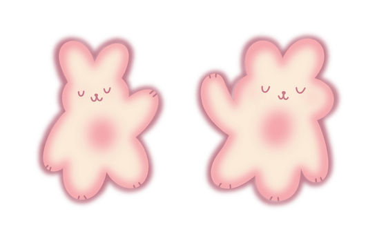 bunnie twin sticker (waving)