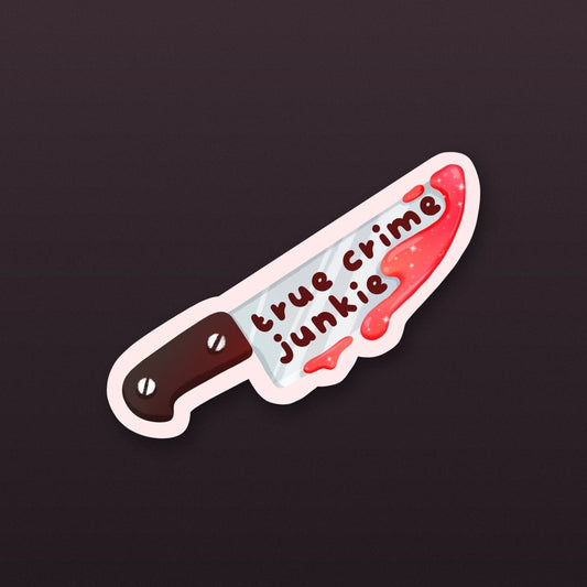 true crime junkie sticker