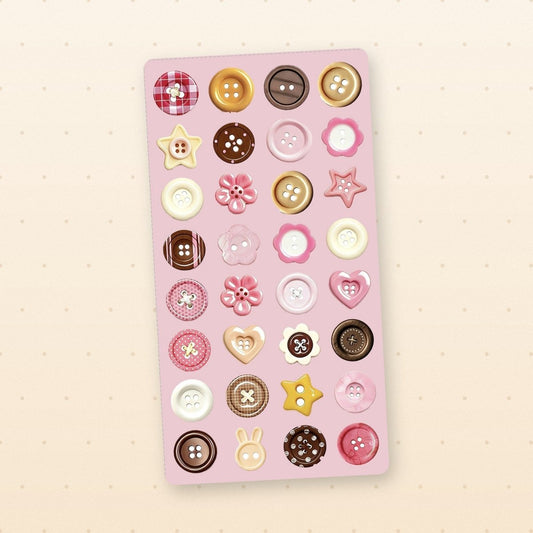 pink buttons sticker sheet