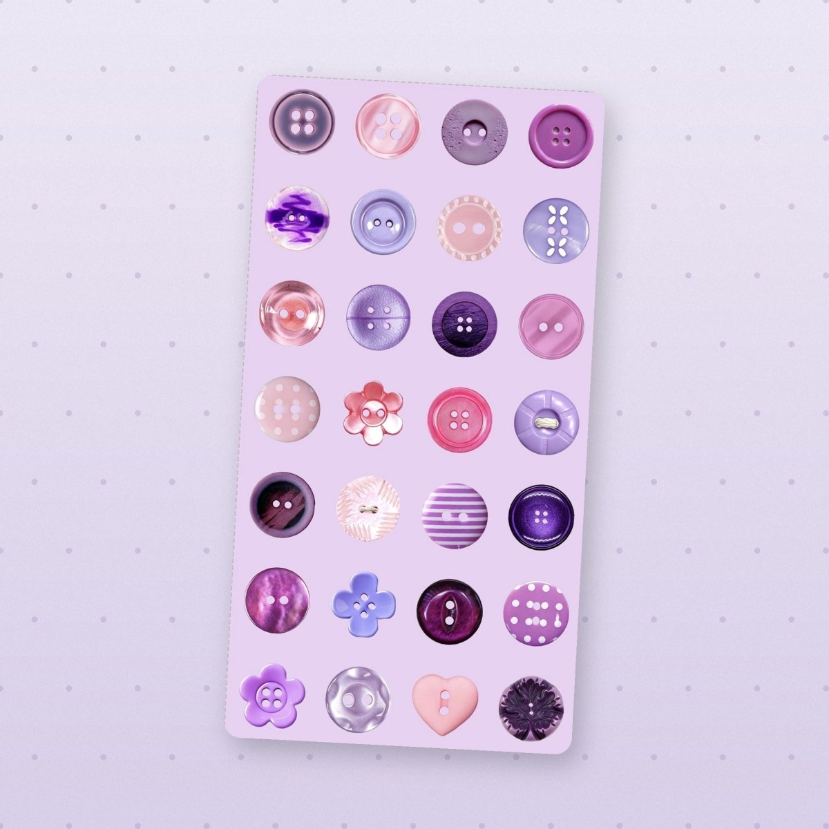 purple buttons sticker sheet