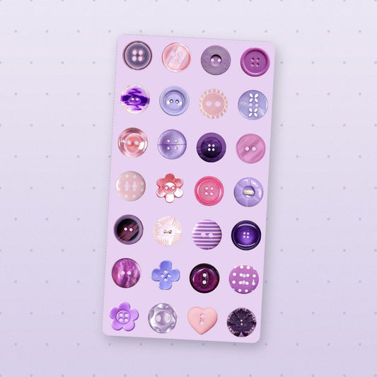 purple buttons sticker sheet