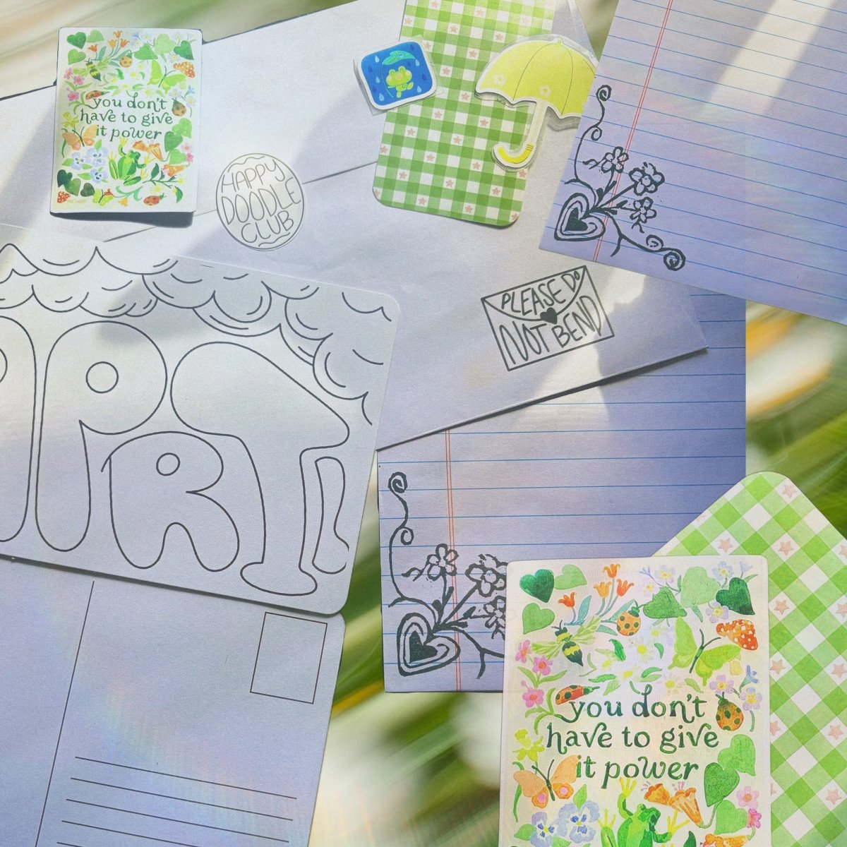 happy doodle club monthly mystery mail subscription - adorable stationery subscription box - happy doodle studio