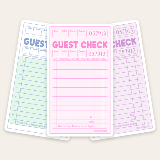 guest check sticker