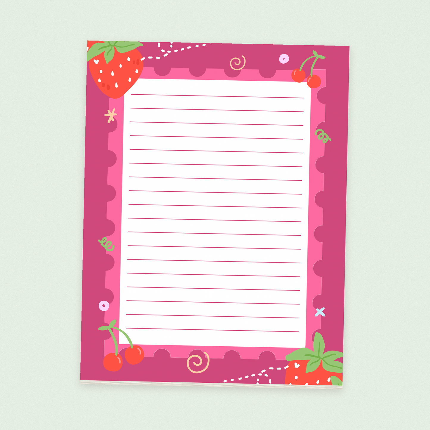 strawberry & cherry notepad